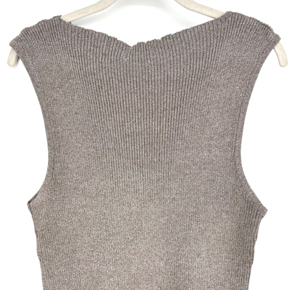 NWT DISSH Sofia Smoke Longline Top Sz XXL Taupe Ribbed Knit Sleeveless - Picture 9 of 13
